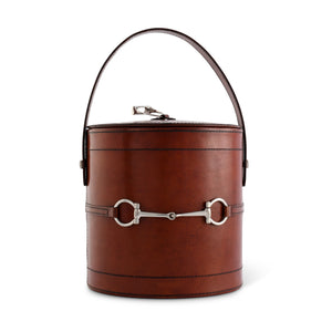 Premium Genuine Leather Bit Lidded Ice Bucket