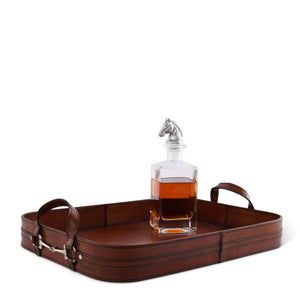 Premium Genuine Leather Bit Serving Tray – Perfect for Entertaining