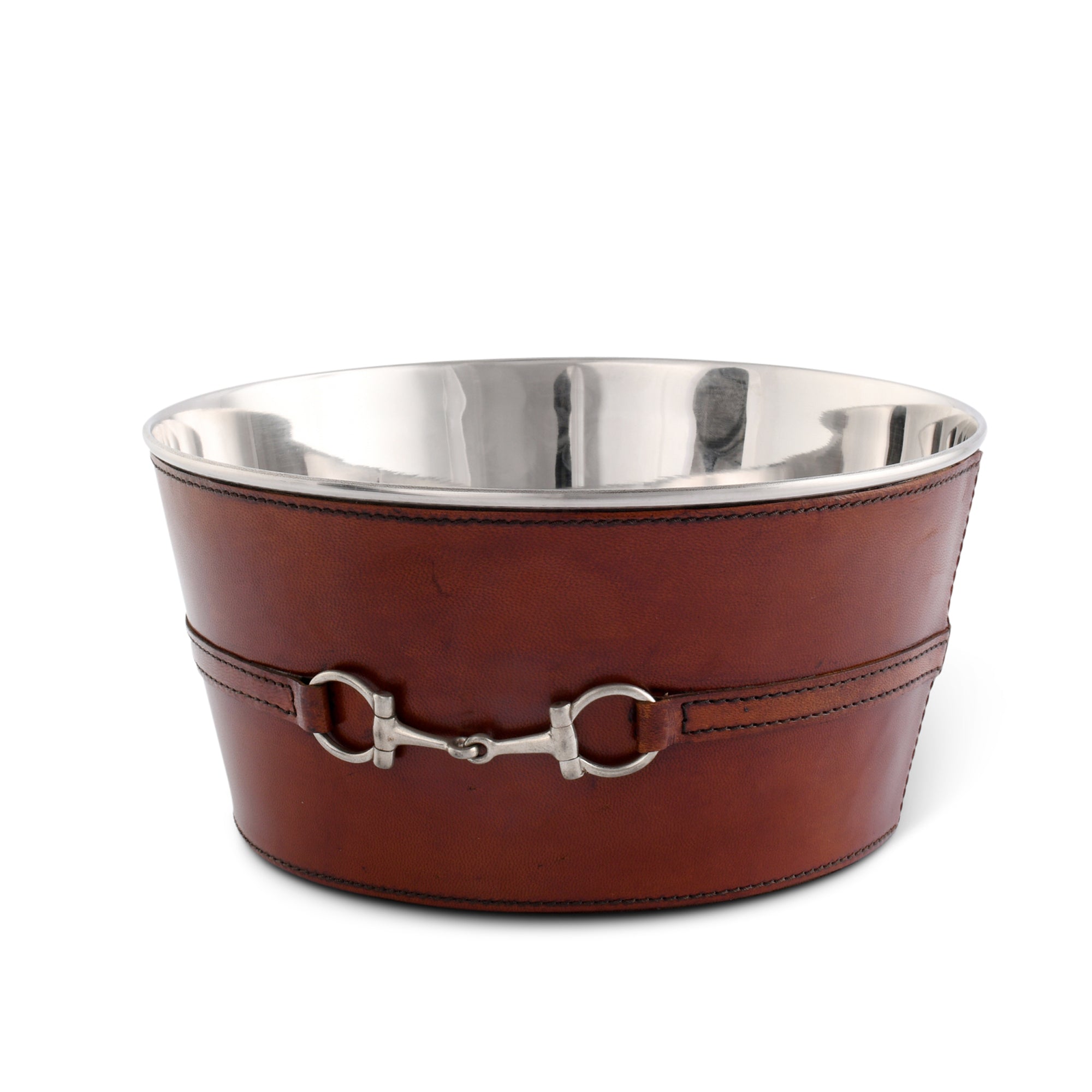 Vagabond House Premium Genuine Leather Bit Ice Tub – Sophisticated Beverage Cooler Product Image