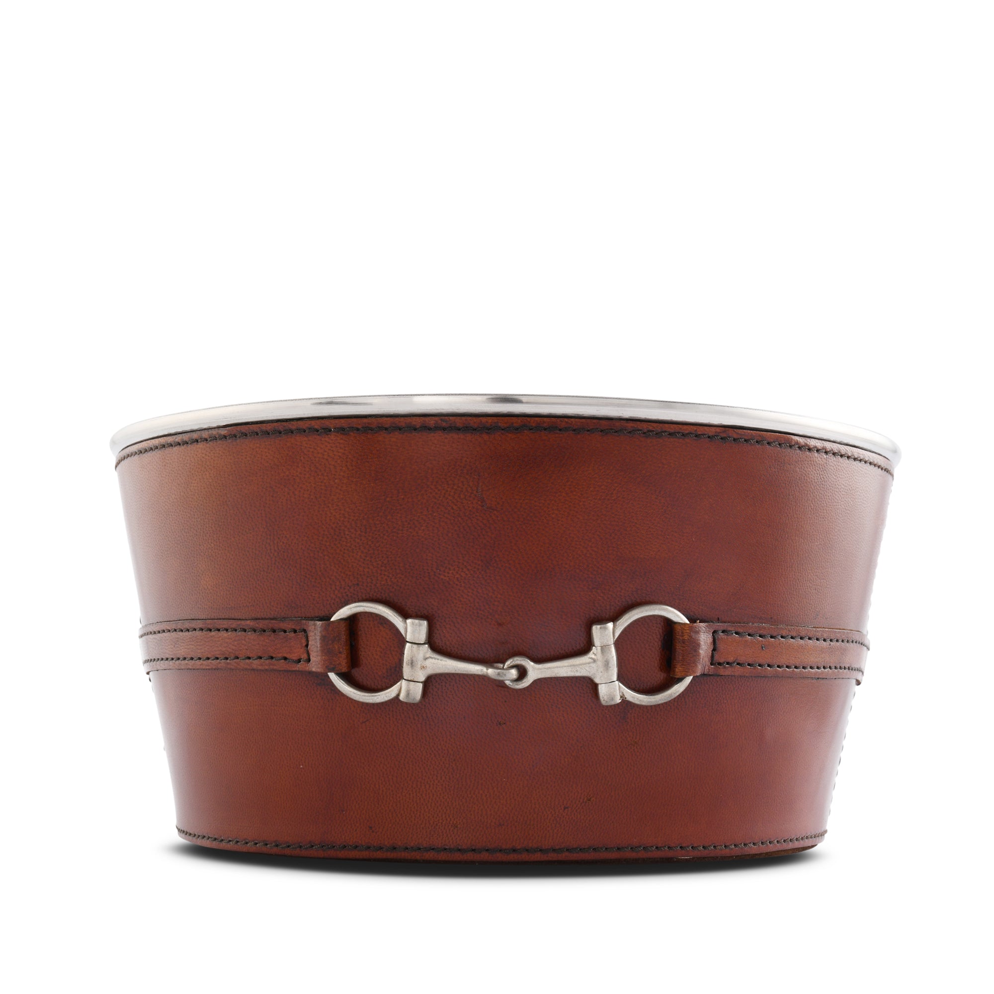 Vagabond House Premium Genuine Leather Bit Ice Tub – Sophisticated Beverage Cooler Product Image