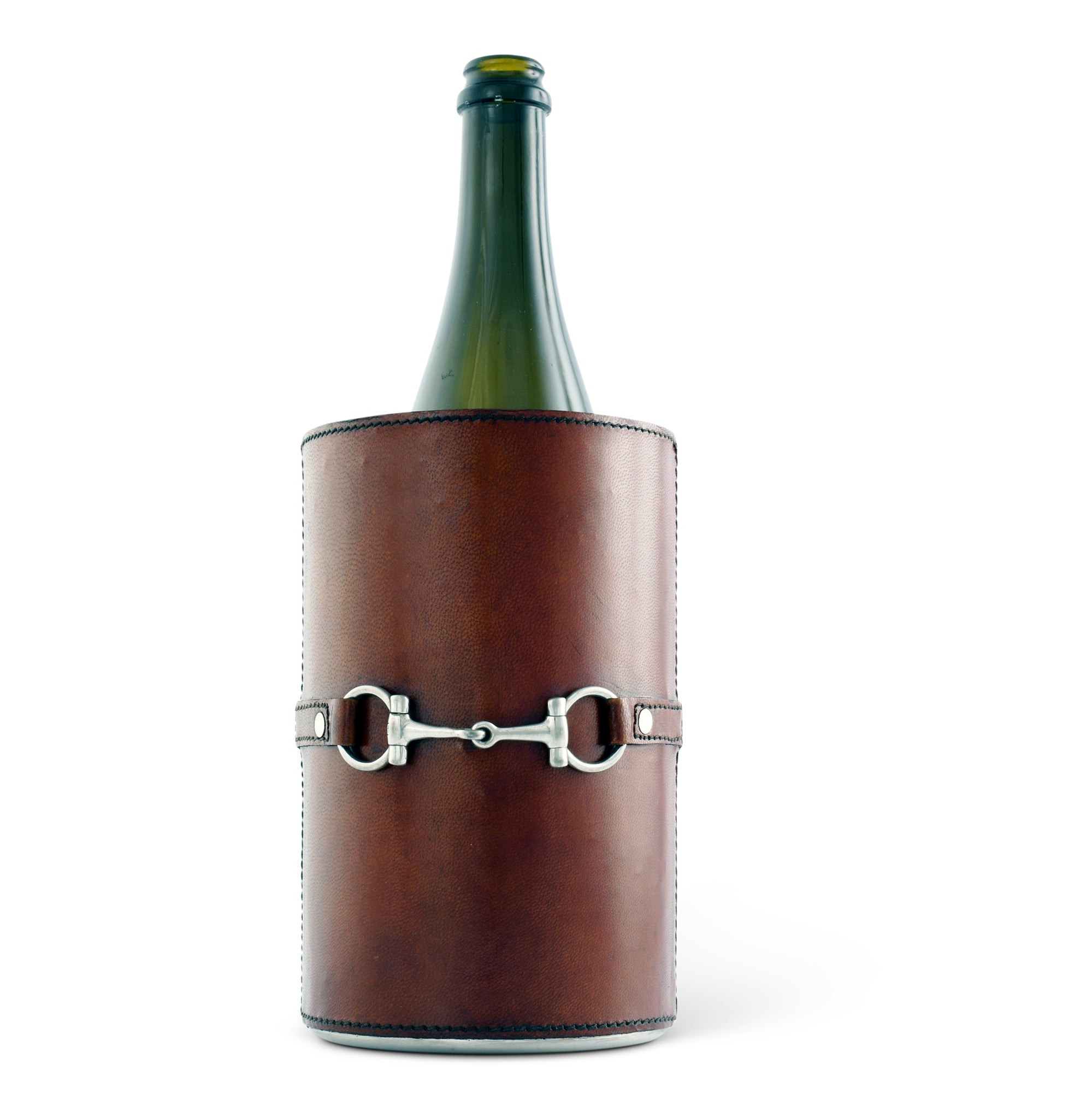 Vagabond House Premium Genuine Leather Bit Wine Bottle Chiller  - Stainless Lined Product Image