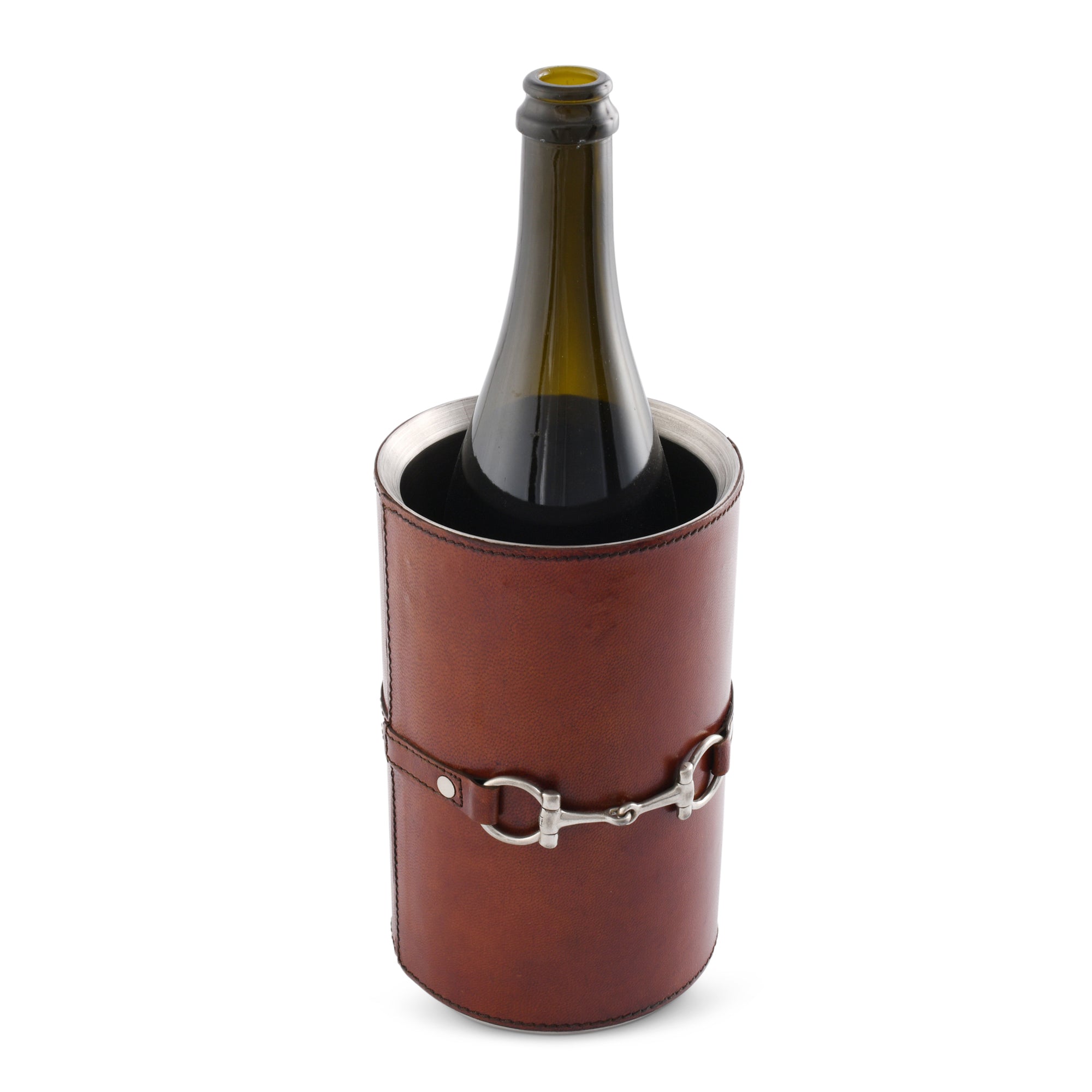 Vagabond House Premium Genuine Leather Bit Wine Bottle Chiller  - Stainless Lined Product Image