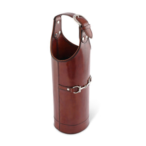 Premium Genuine Leather Bit Single Wine Bottle Carrier