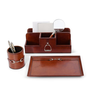 Premium Genuine Leather Equestrian Bit Catchall Tray