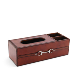 Premium Genuine Leather Bit Office Tissue Box