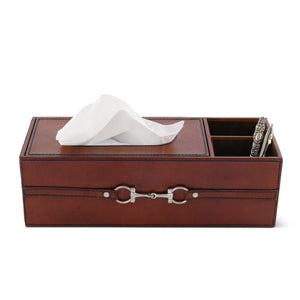 Premium Genuine Leather Bit Office Tissue Box