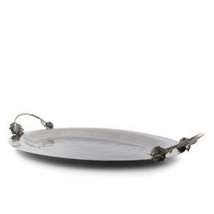 Artichoke Handle Large Steel Serving Tray