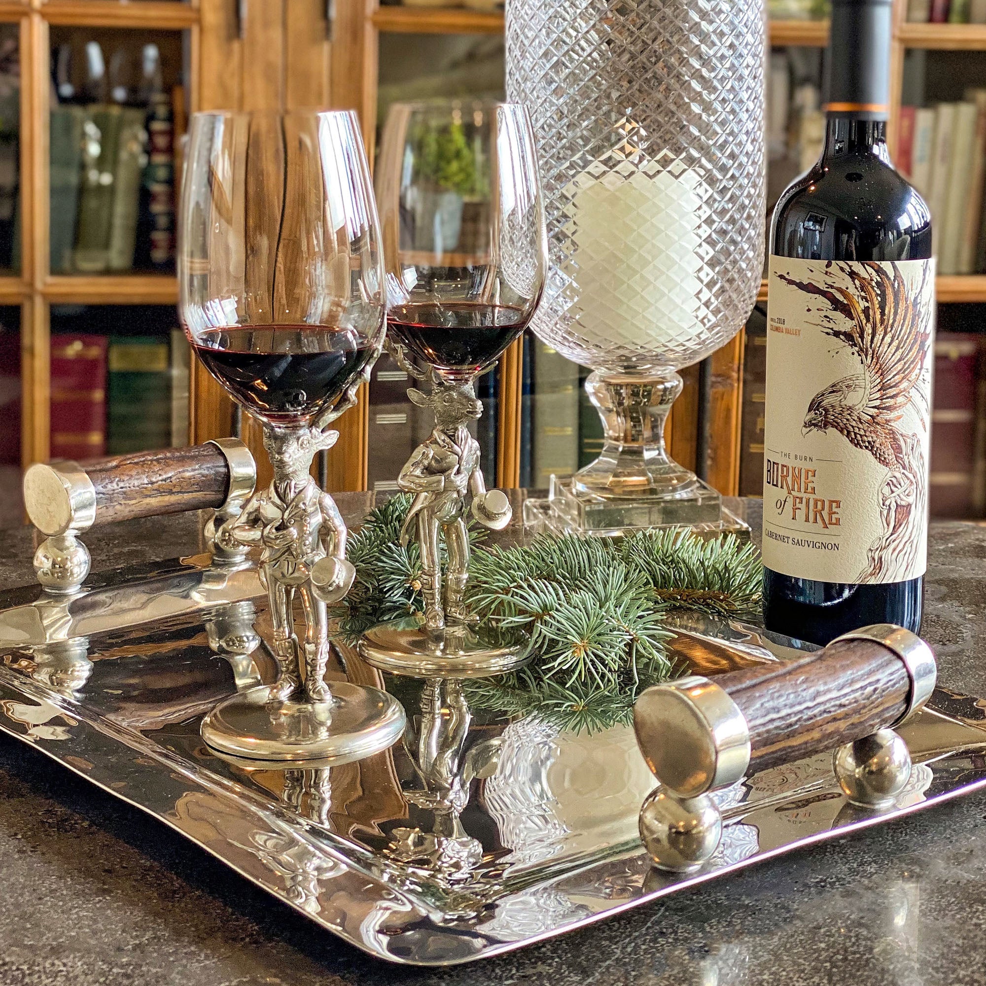 Arthur Court Equestrian Pair of Wine Glasses - Arthur Court Designs